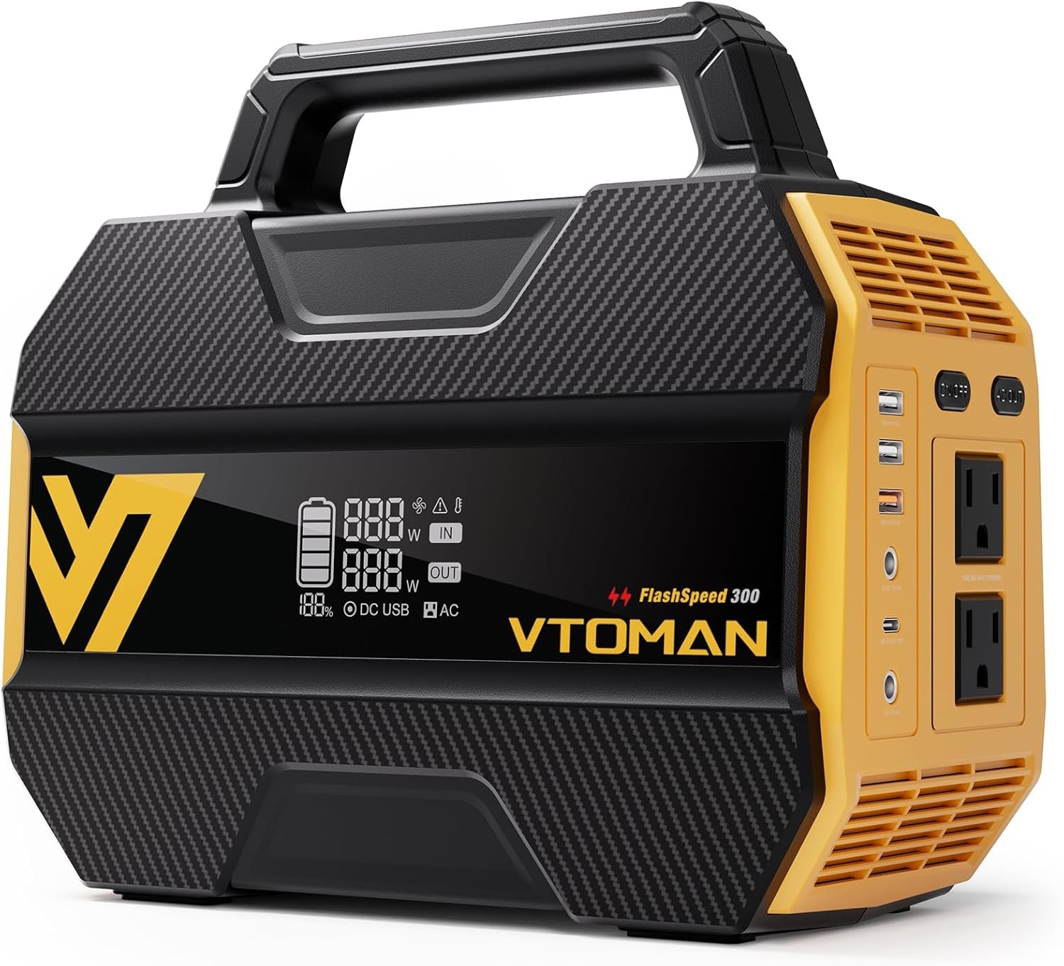 VTOMAN FlashSpeed 300 Portable Power Station 300W, 230Wh Solar Generator with Li