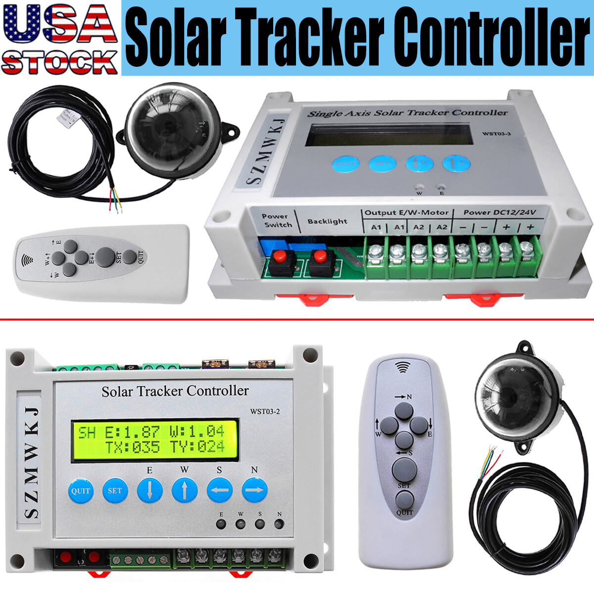 Electronic Single/Dual Axis LCD Solar Panel Tracking Tracker Track Controller CL