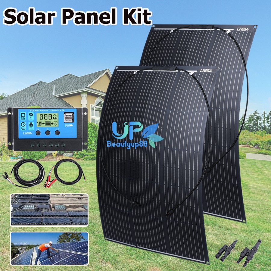 Solar Panel Kit with Battery Charrger Controller for Home 110V Grid Solar System