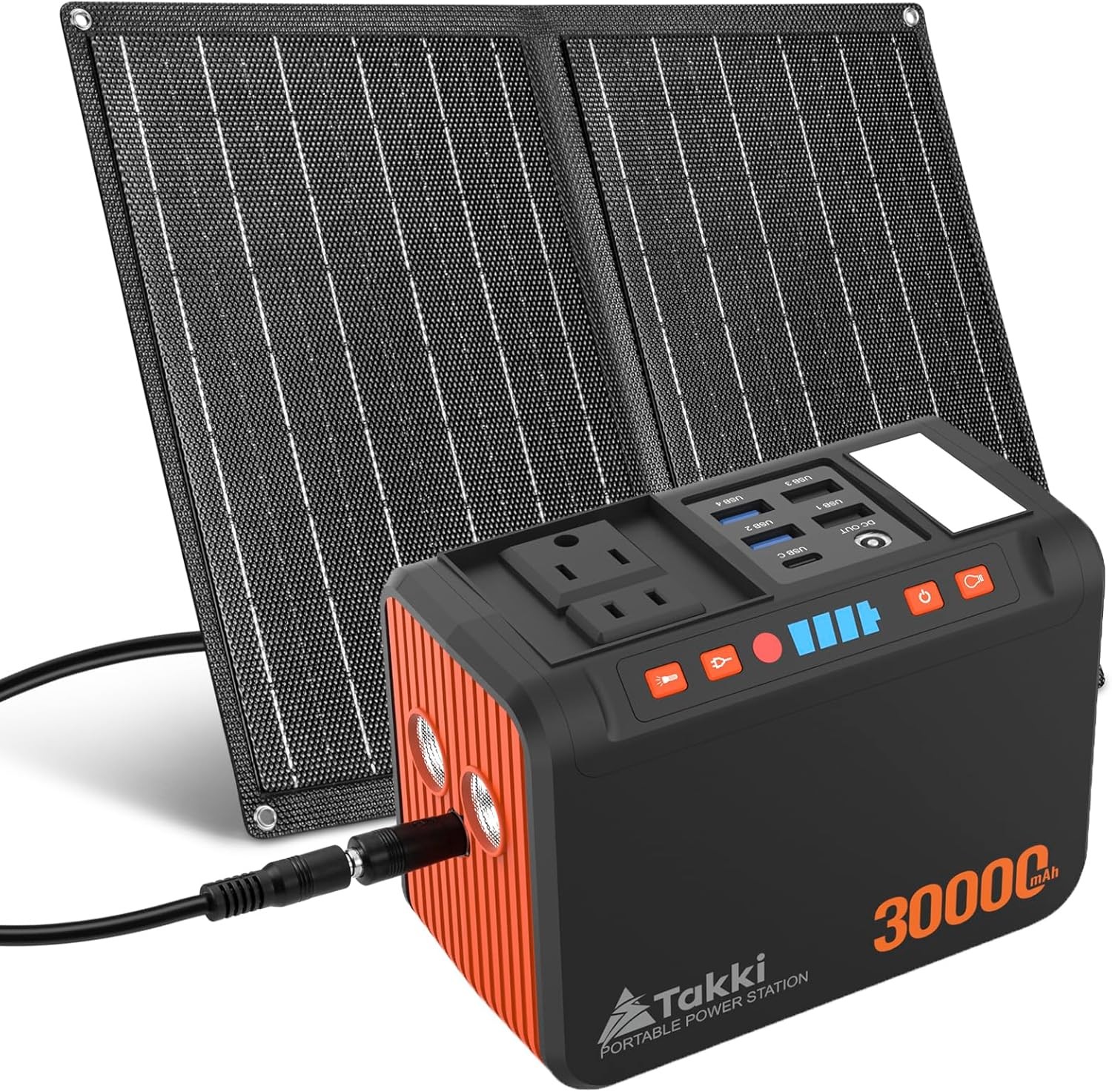 Takki 111Wh Portable Solar Generator Power Station with 21W Foldable Solar Panel