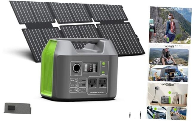 Portable Solar Generator, 300W Portable Power Station with 300W Solar Generator