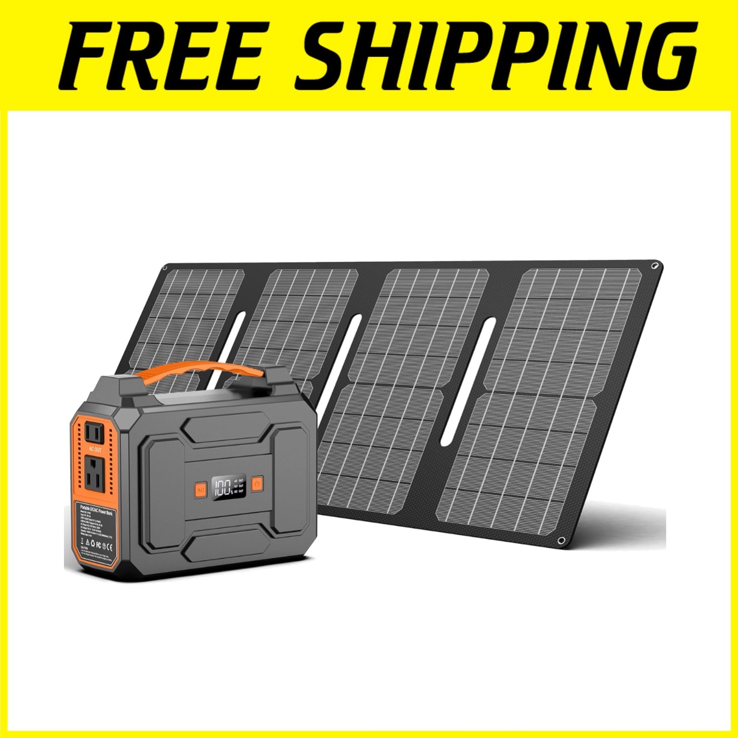 Solar Powered Generator with LED Flashlight