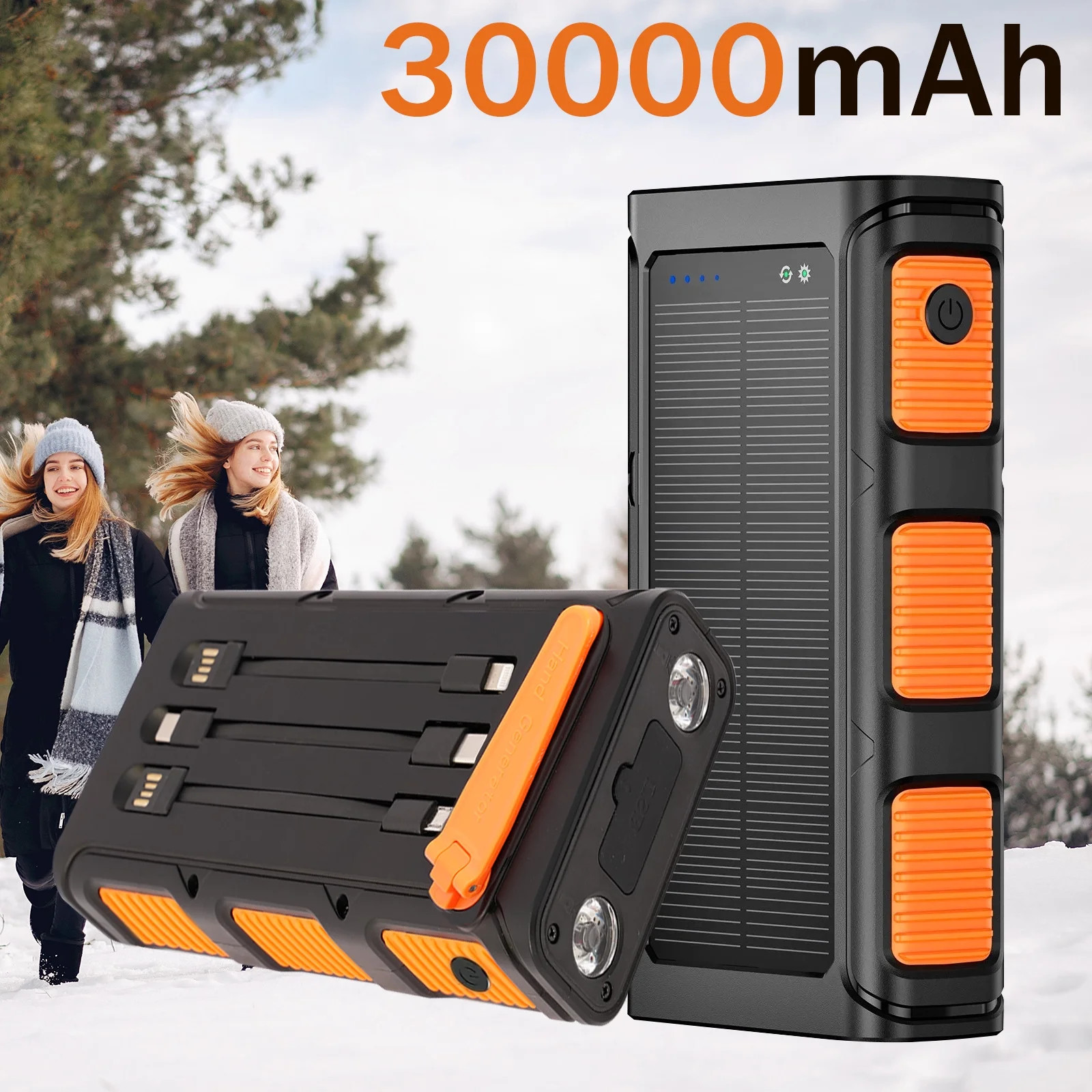 Power Bank Wireless Charger 30000Mah, 20W Fast Charging Power Bank for All Mobil