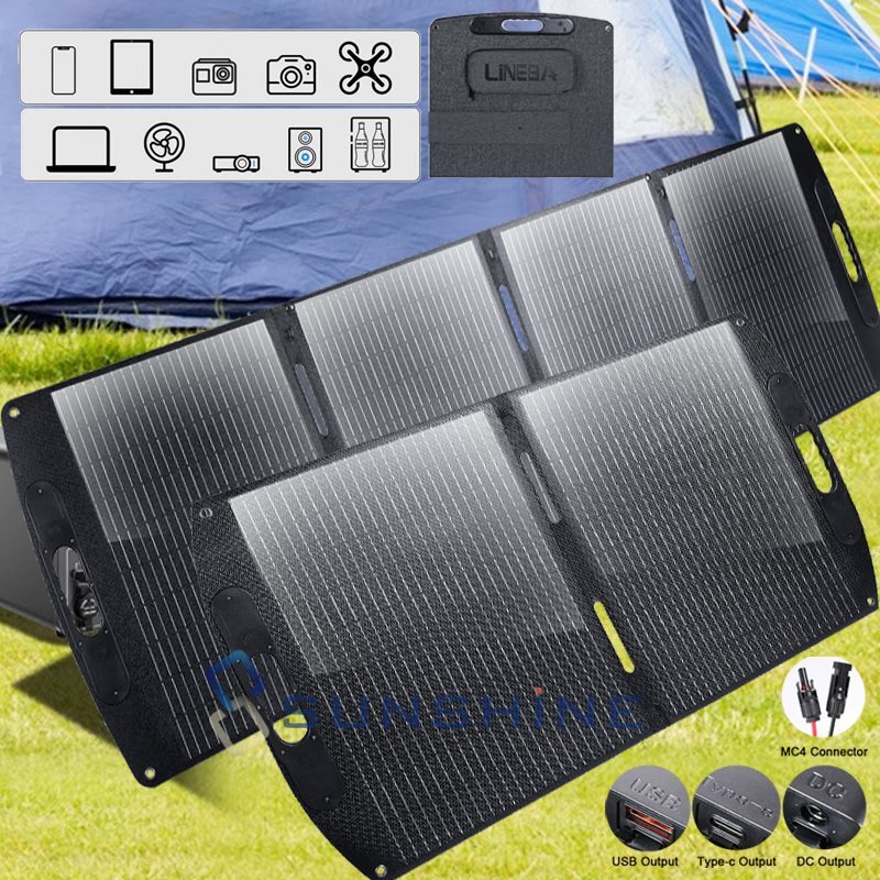 100W 200W Mono PV Folding Solar Panel 12V Off-Grid Battery Charger RV Roof Home