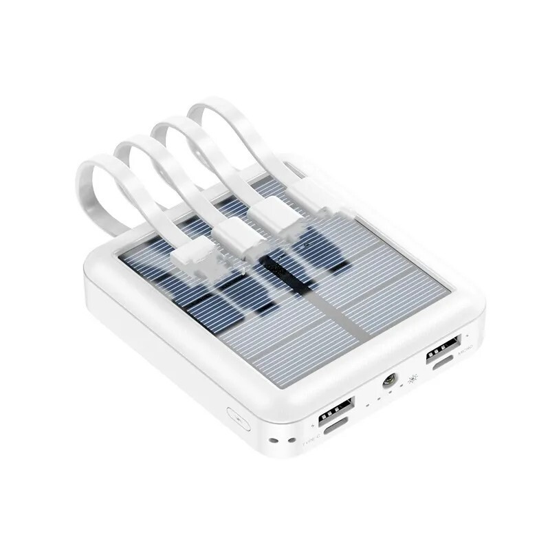 2025 20000mAh Solar Power Bank | Fast Dual Charger | 4 Cables | Portable Outdoor