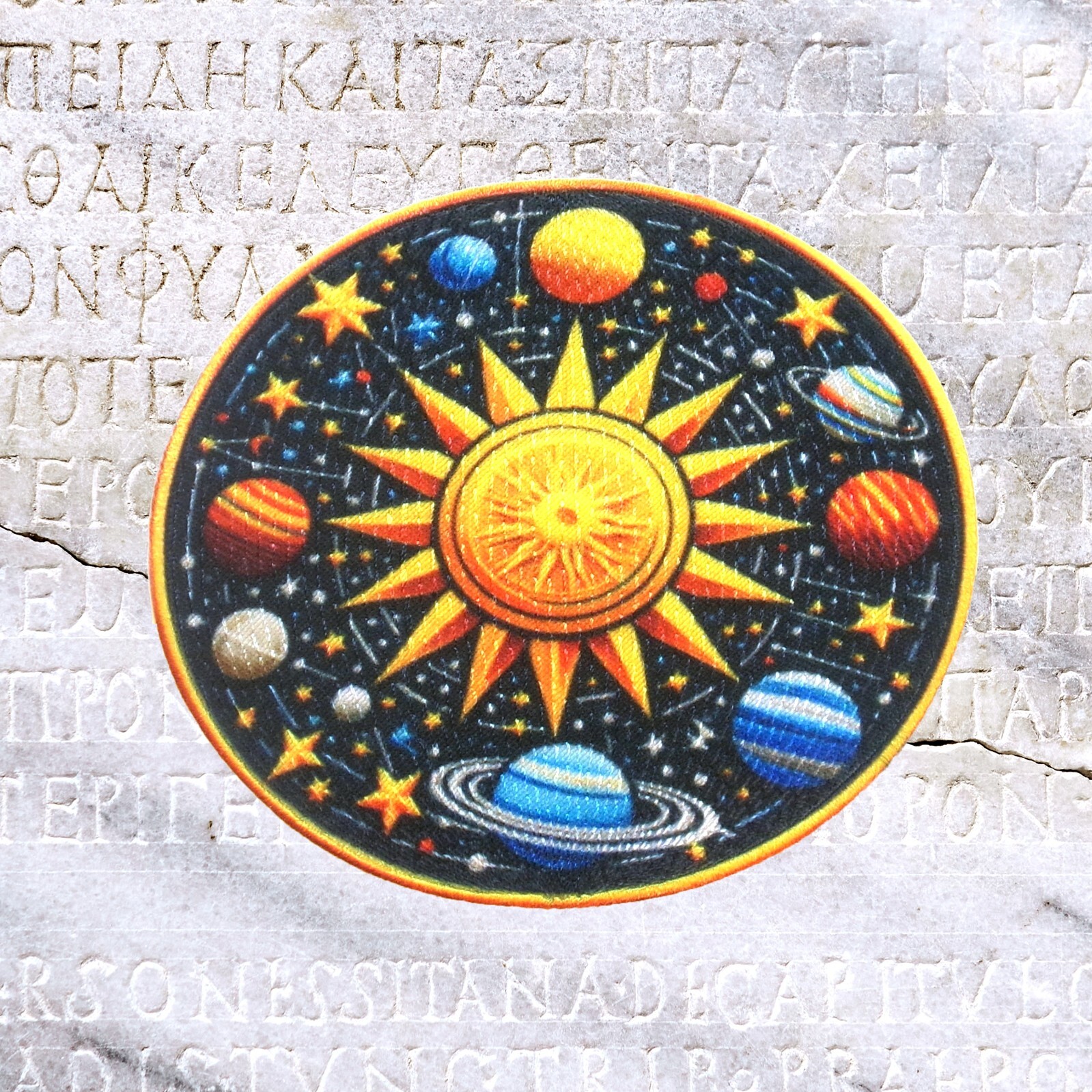 Solar System Patch Iron-on Applique Space Badge, Sun & Planets, Stars, Galaxy