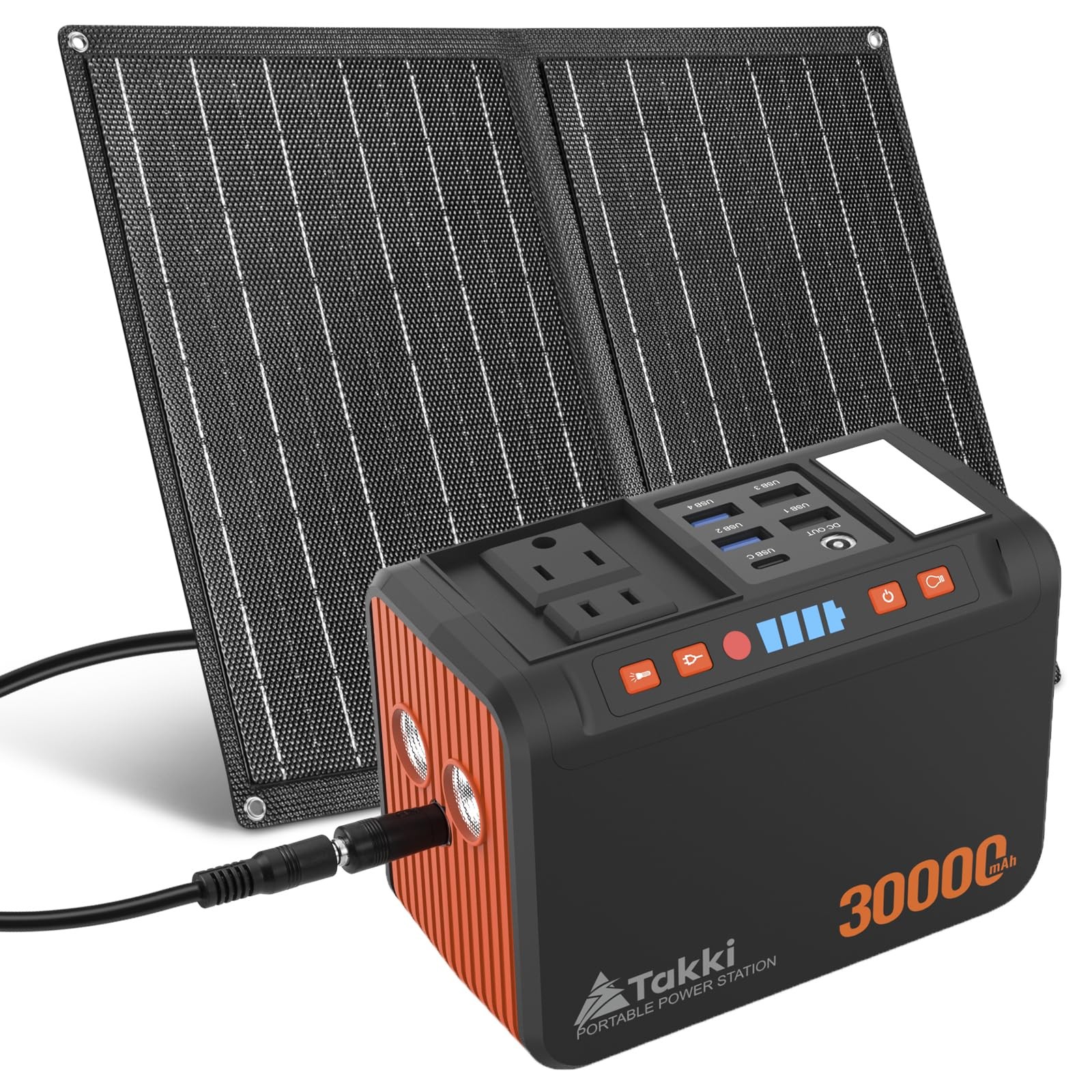 111Wh Portable Solar Generator Power Station with 21W Foldable Solar Panel, 1…