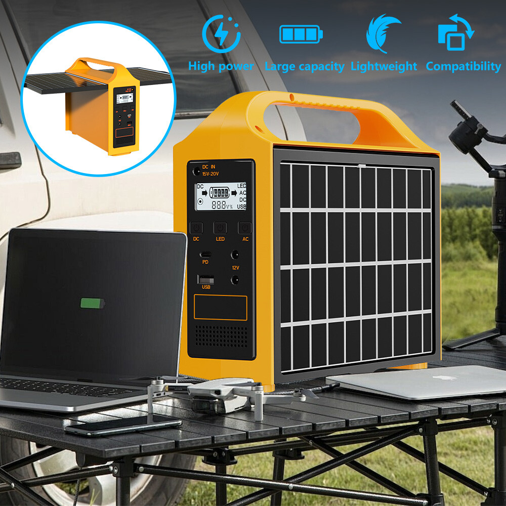 100W Portable 77Wh 24000mAh Solar Generator Power Station AC Power Bank Laptop