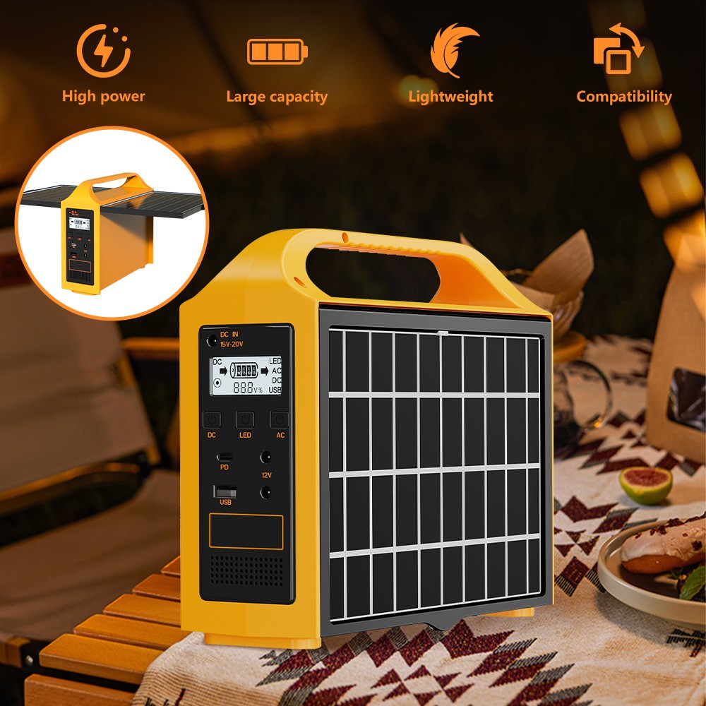 100W Portable Power Station Solar Generator Power Bank 24000mAh with Solar Panel