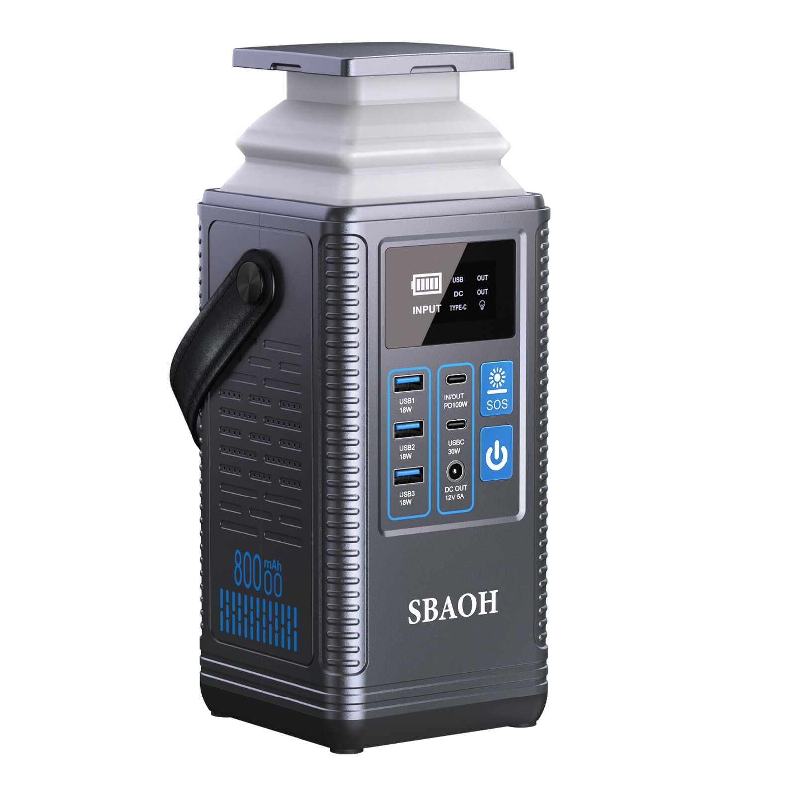 Portable Power Station,256Wh 80000mAh Solar Generator,LiFePO4 1.5 Hour Fast char