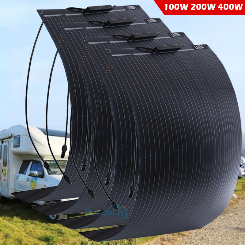 200W 400W Portable Flexible Mono Solar Panel for Power Station RV Camping Boat