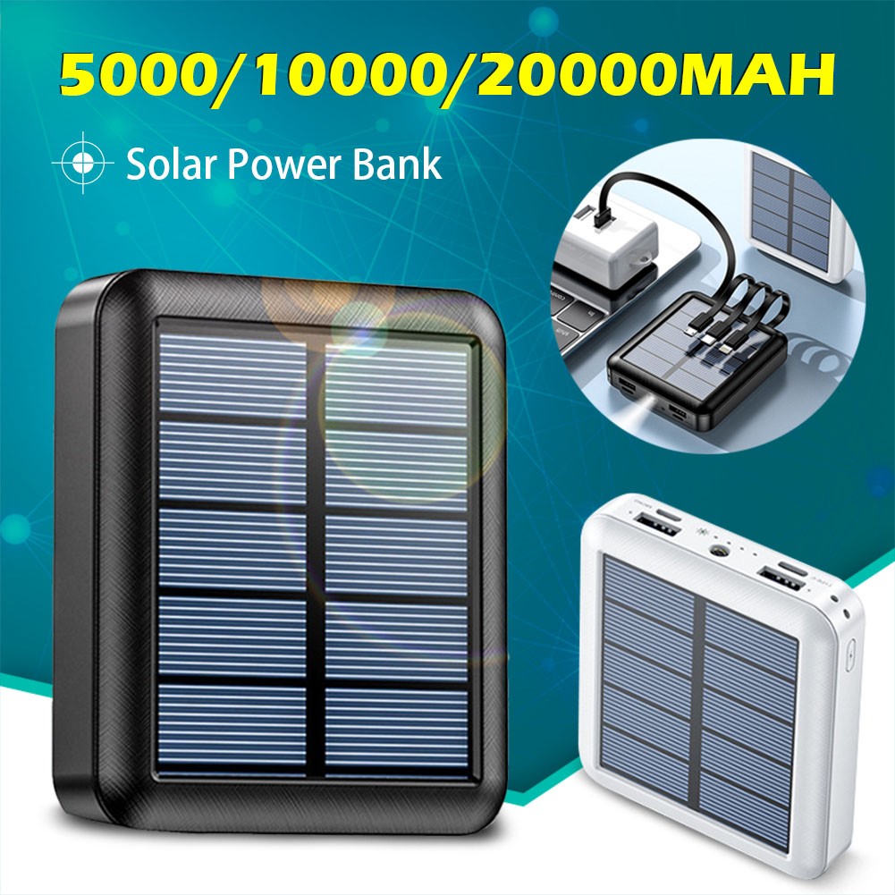 Solar Power Bank for Heating Jacket Built-in Cable Fast Charging With LED Lamp