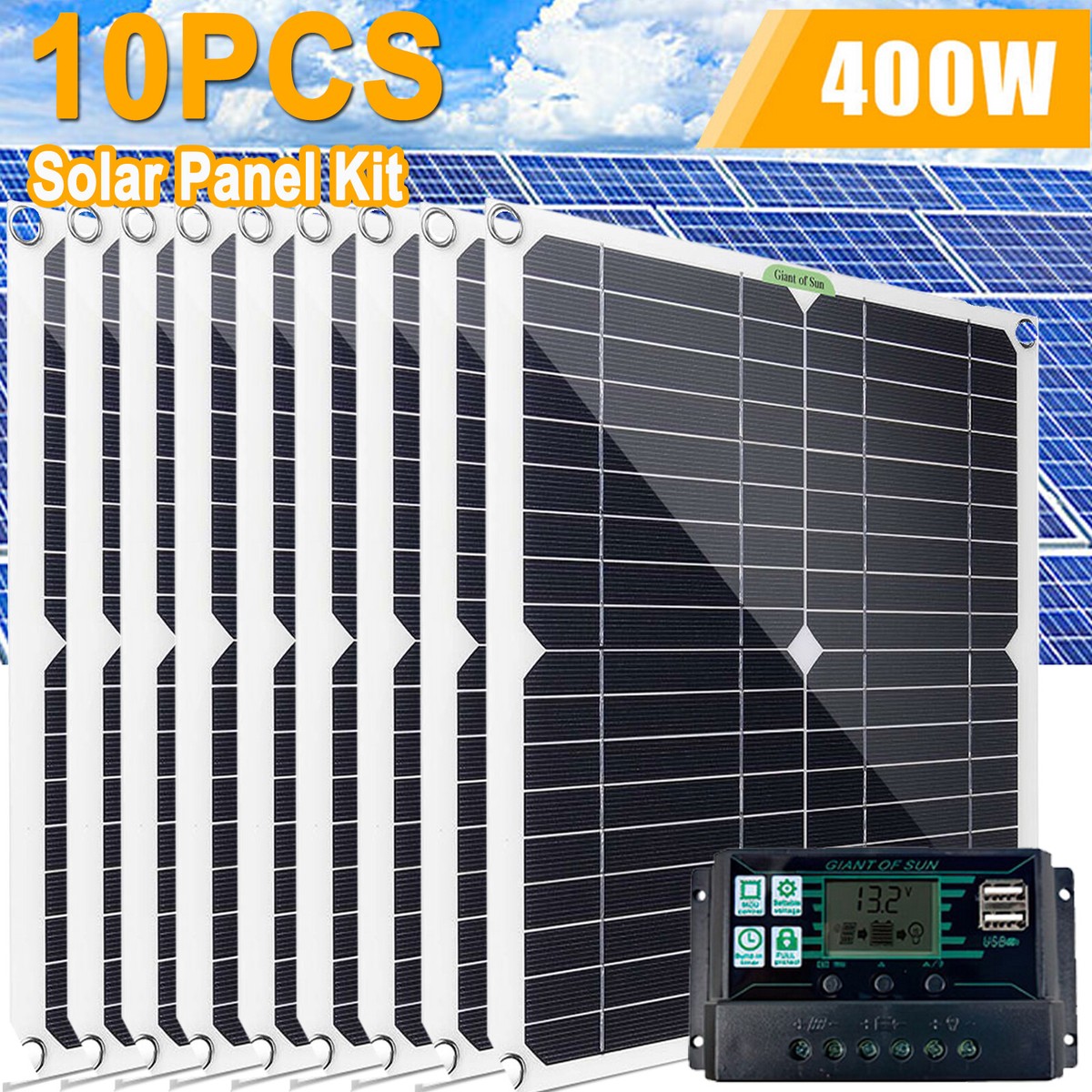 4000 Watts Solar Panel Kit 100A 12V Battery Charger w/ Controller Caravan Boat A