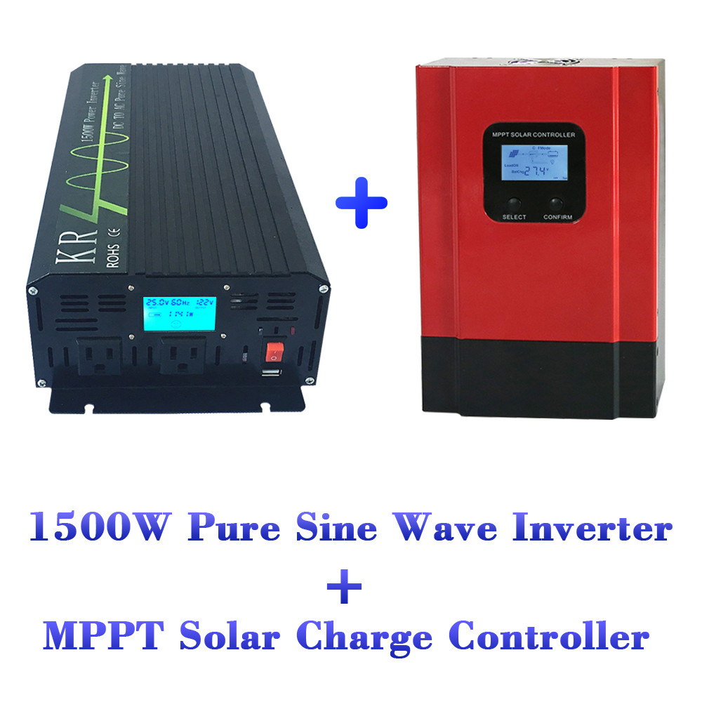 1500W Pure Sine Wave Inverter MPPT Charge Controller for Off Grid Solar System