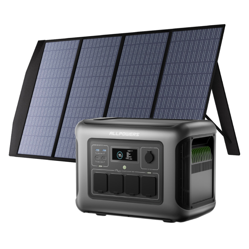 ALLPOWERS 1600W Power Station Solar Generator LFP + 200W Solar Panel for Camping
