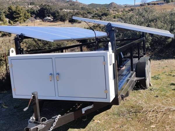 DC Solar Trailer Mobile Generator SCT20 upgraded w/ 31kwh Lithium Batteries