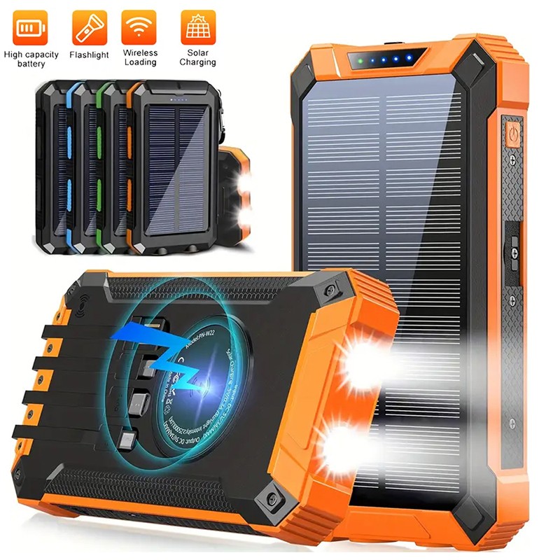 36000mAh Solar Power Bank USB Portable Charger With Flashlight For Cell Phone