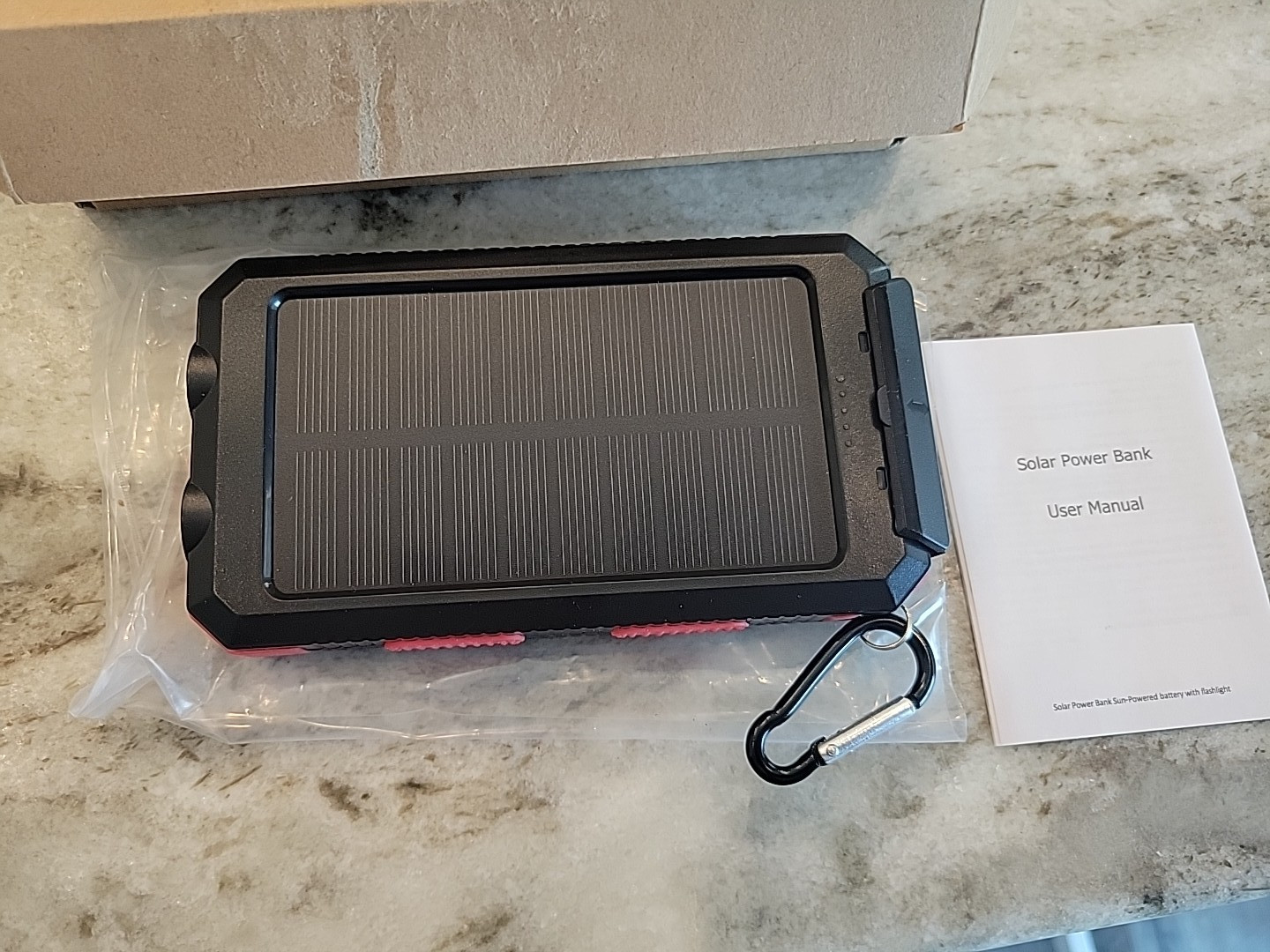 20000mAh Solar Power Bank with Flashlight/Compass – Type C Input/2 Outputs