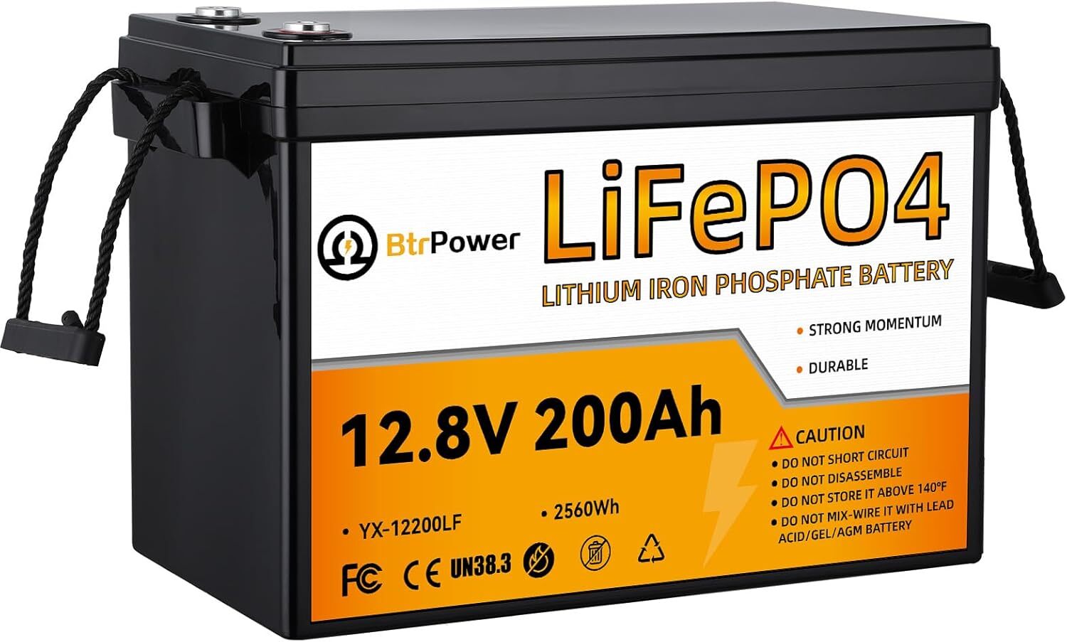 12V 200Ah Lithium lifepo4 Battery 100A BMS for RV Marine Solar System Deep Cycle