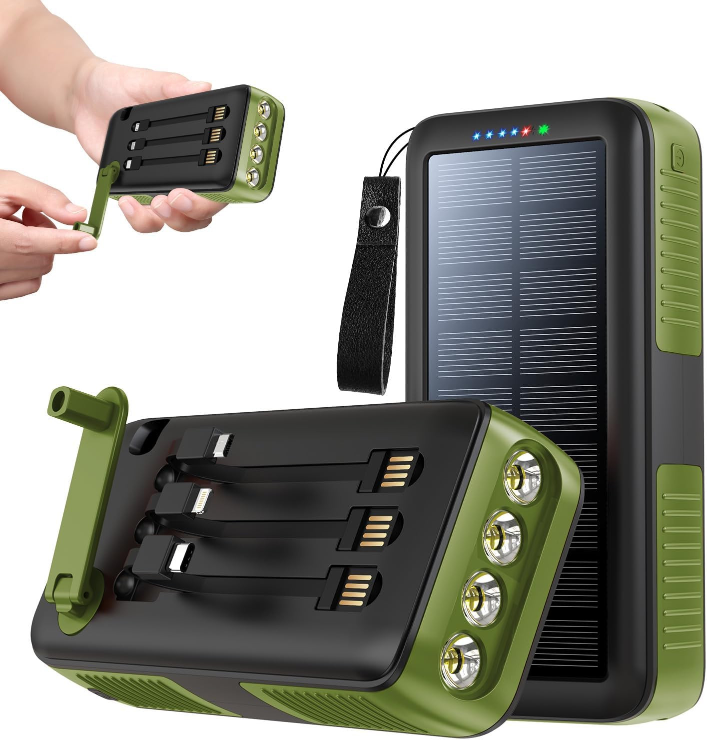 Solar Charger Power Bank 63200Mah, Portable Charger with Dual Outputs & Dual Inp