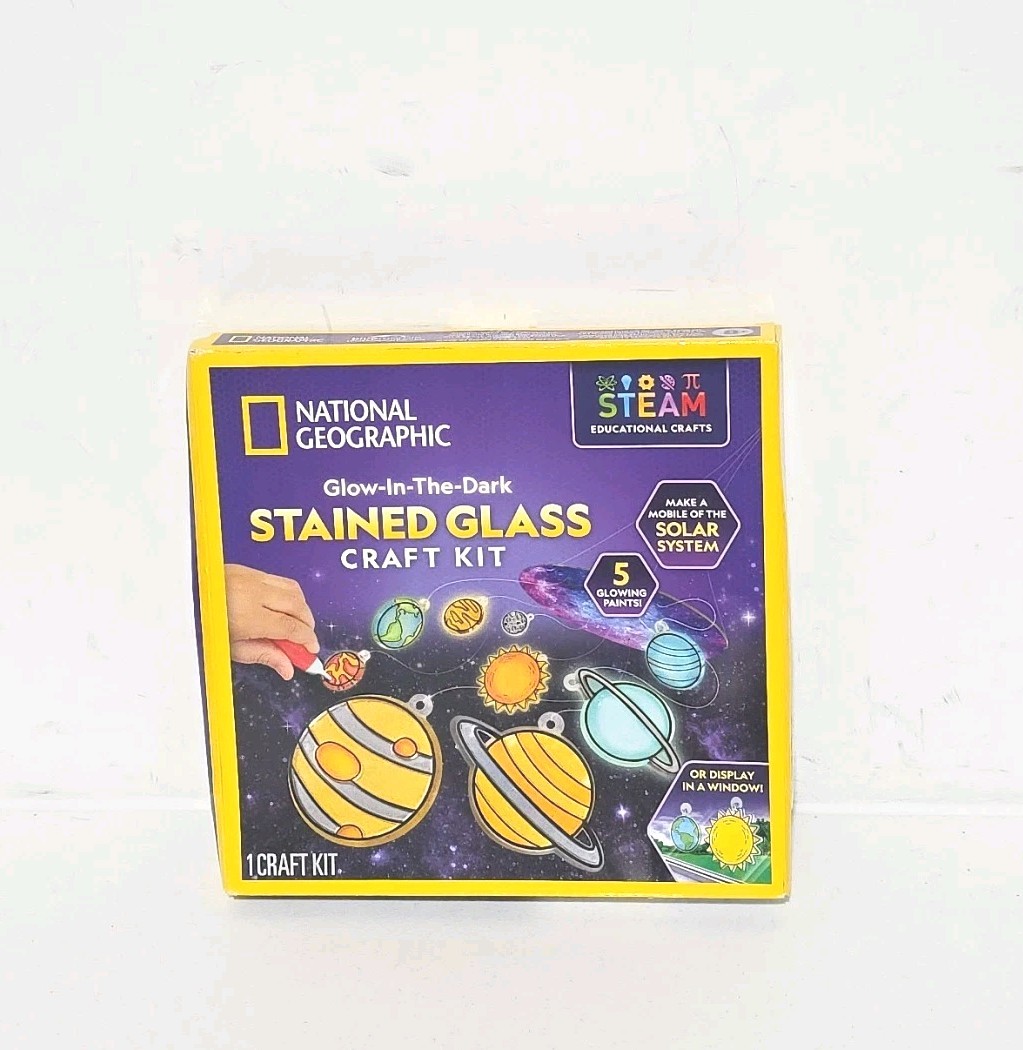 National Geographic Glow-In-Dark Stained Glass Craft Kit Solar System