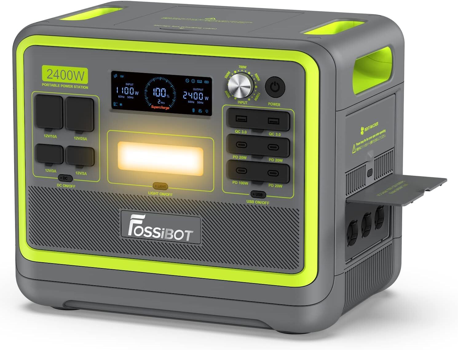FOSSiBOT 2400W Solar Generator 2048Wh Portable Power Station Solar Generators