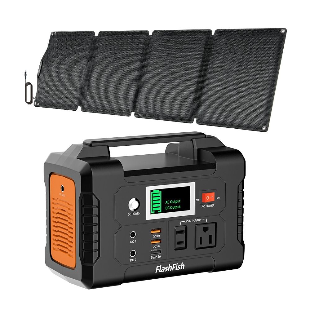 Solar Generator 200W Portable Power Station Kit with 60W Foldable Solar Panel