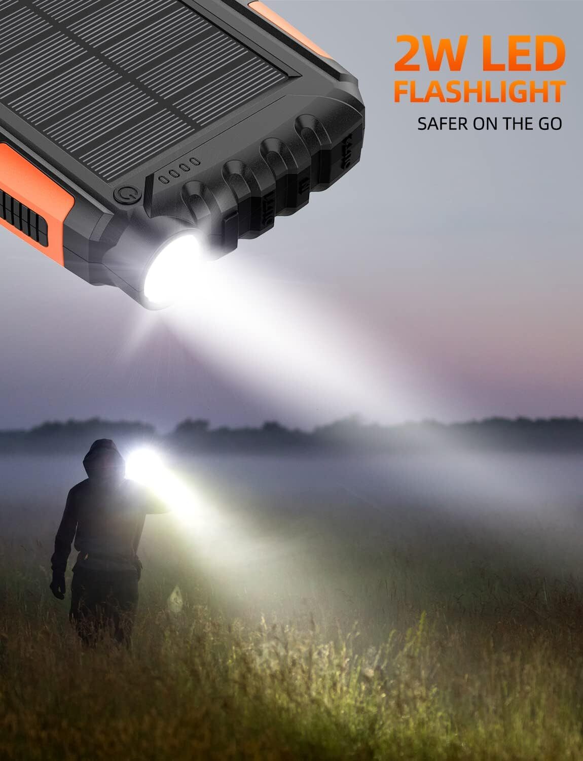 Power bank – solar charger – portable charger, (orange)