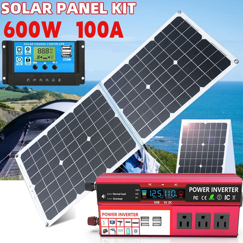 Full Complete Home Off-Grid Solar System Solar Panel + Power Inverter Generator