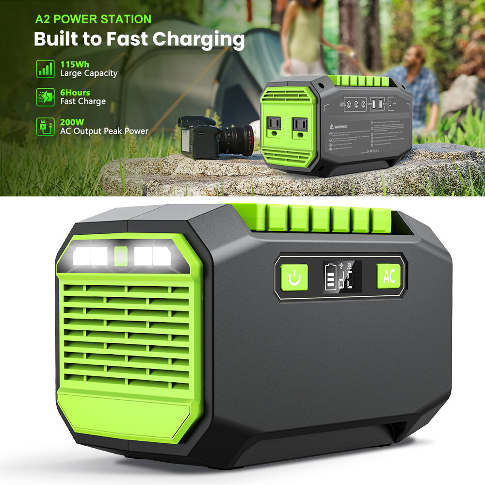 115Wh 31000mAh Power Station 200W Solar Generator Emergency Power Bank Camping