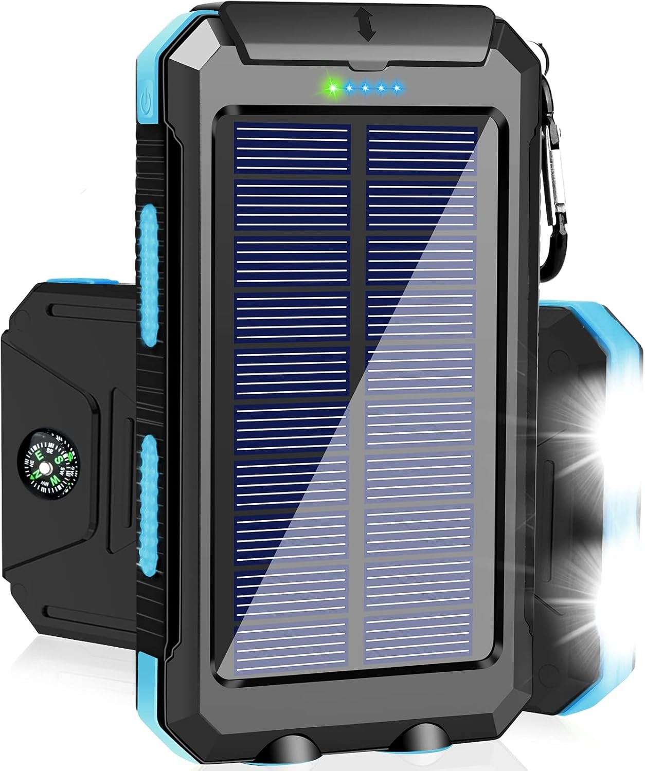 Solar Charger Power Bank, 39800mAh Fast Charger with USB C Port, LED Flashlight