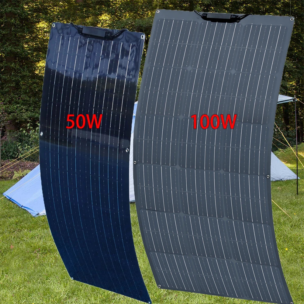12V50W Flexible Solar Panel 19.8V 100W Photovoltaic Solar Panels Battery Charger