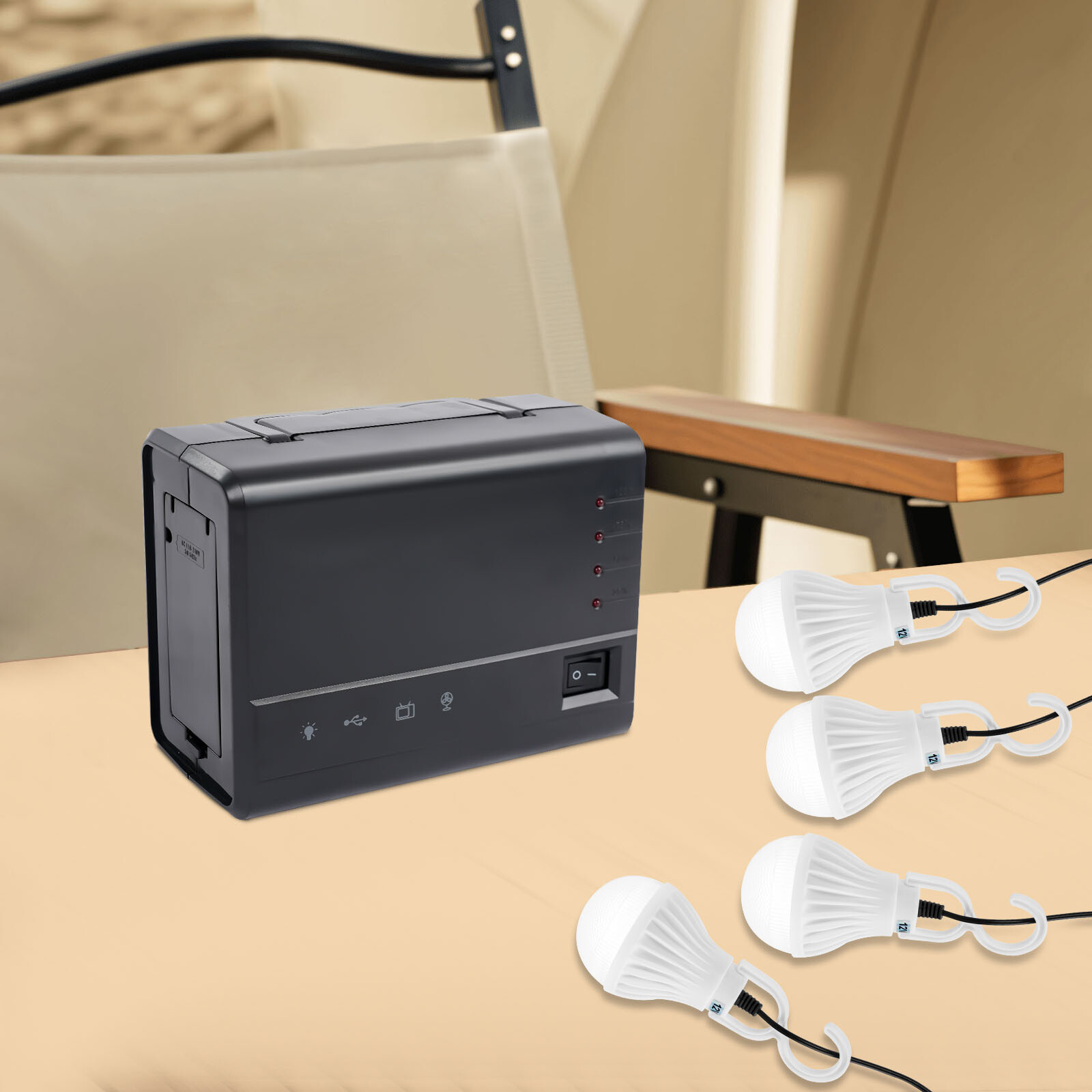 Solar Generator Portable Solar Panel Power Inverter Electric Generator Kit Light