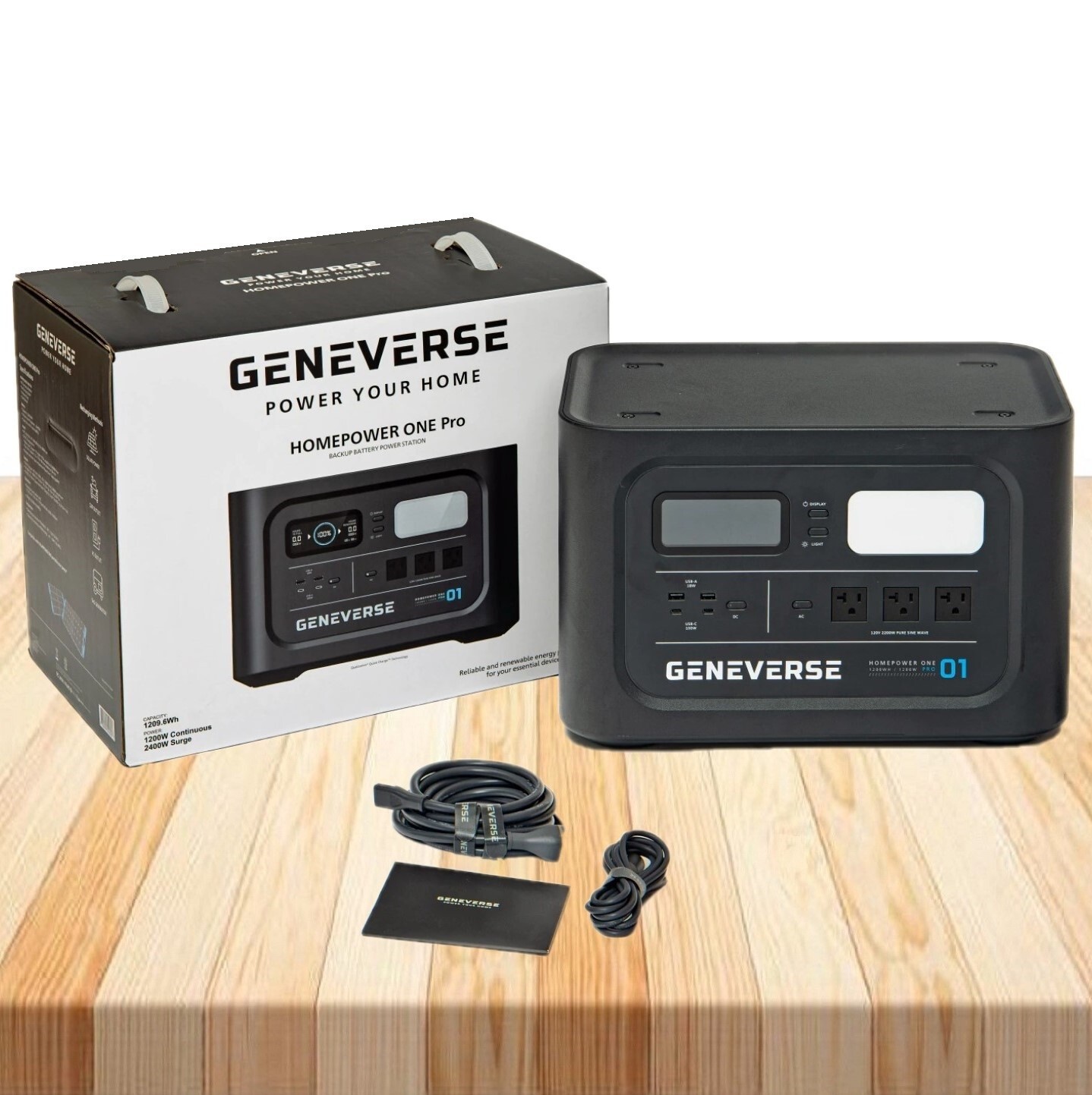 Geneverse HomePower One PRO 1210Wh Solar Generator LiFePO4 Battery Power Station