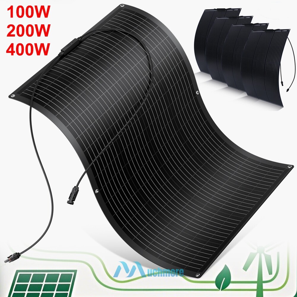 200W 400W Flexible Mono Solar Panel 18V Power Charge Camping Home PV RV Battery
