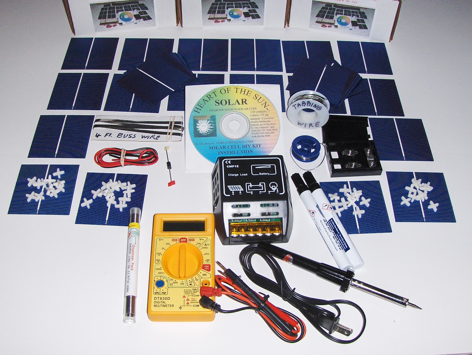 Learn to build your own solar cells panels diy kit+ACCESSORY KIT+10 a CONTROLLER