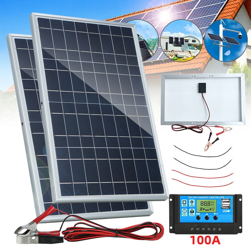 60W 30W 12V Solar Battery Trickle Charger Car RV Battery Maintainer w/Controller