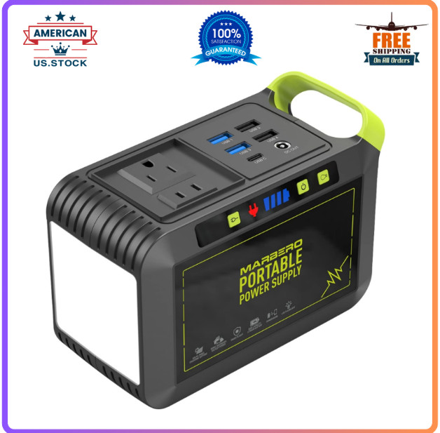 MARBERO Portable Power Station 88Wh with AC Outlet, Solar Generator for Outdoor