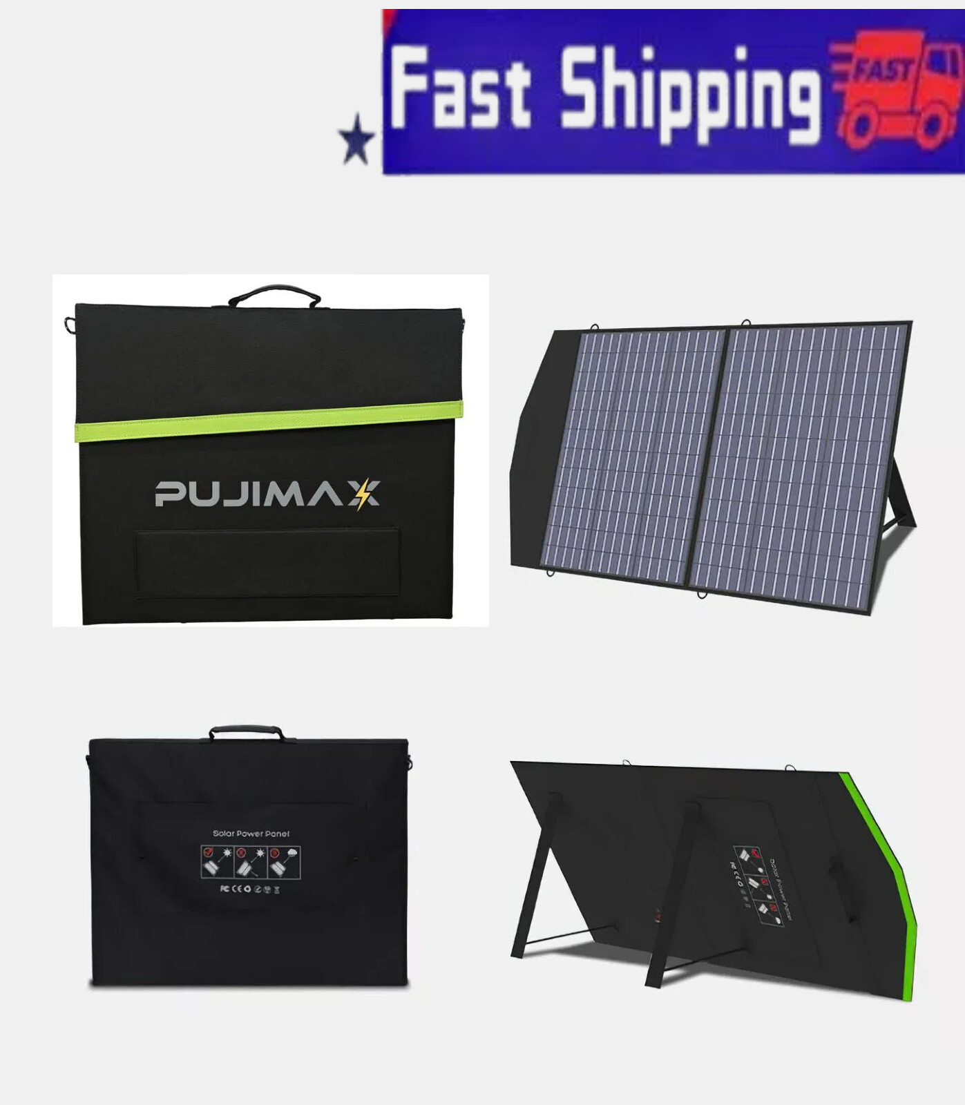 PUJIMAX 100W 18V Portable power station Foldable Solar Panel & Kits Solar Output