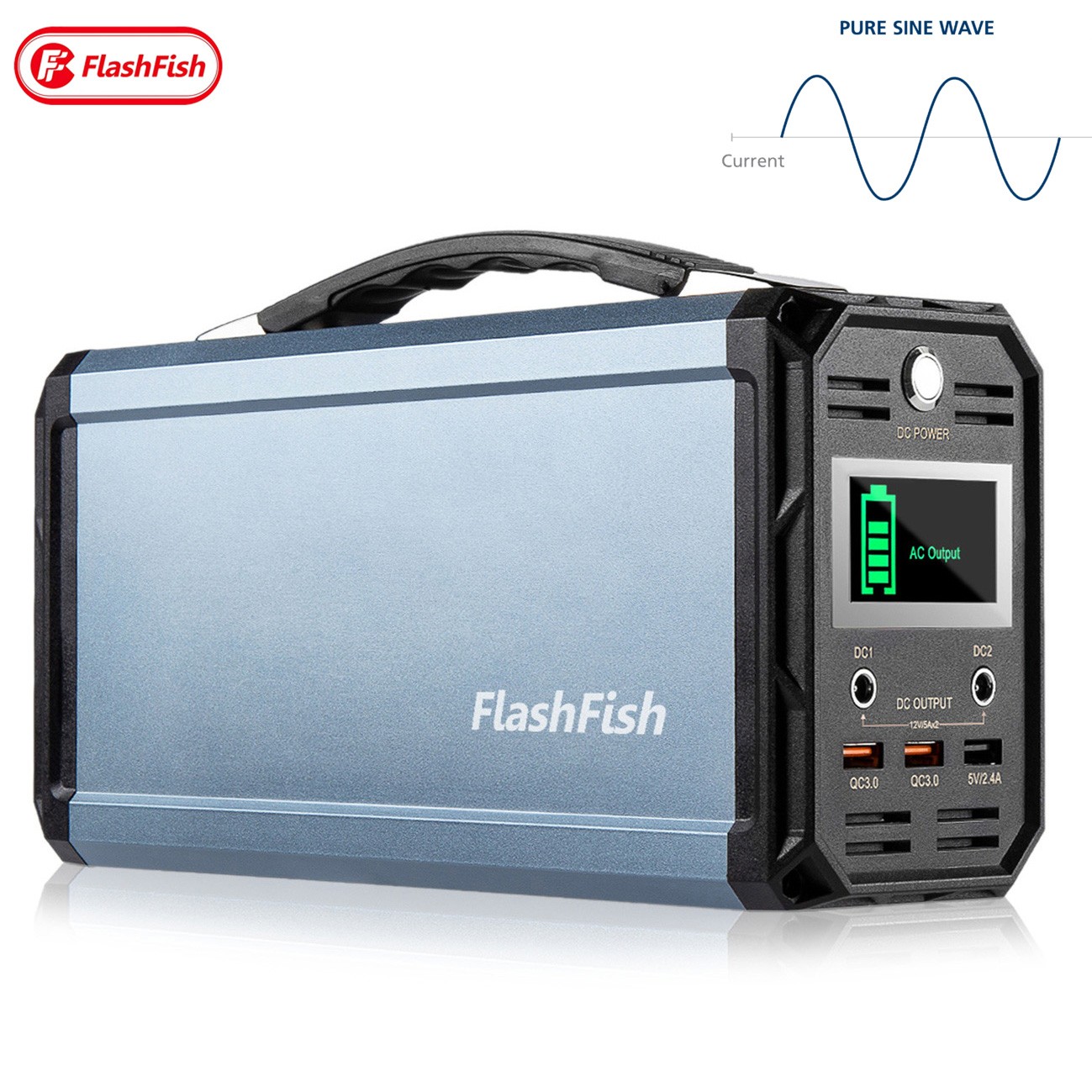 FlashFish G300 Solar Generator Portable Li-ion Battery 222Wh 300W 110V US Stock