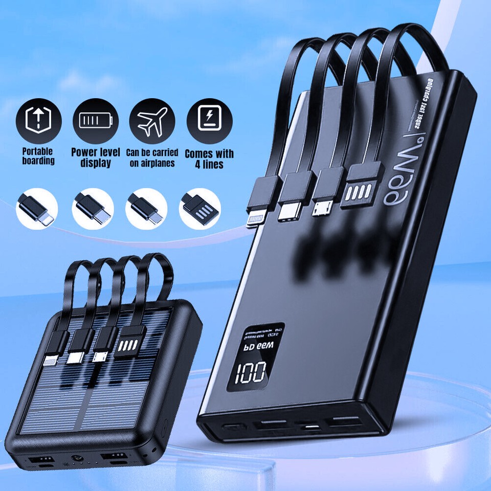 40000mAh 66W Power Bank Fast Charging Portable PD 20W External Battery Charger