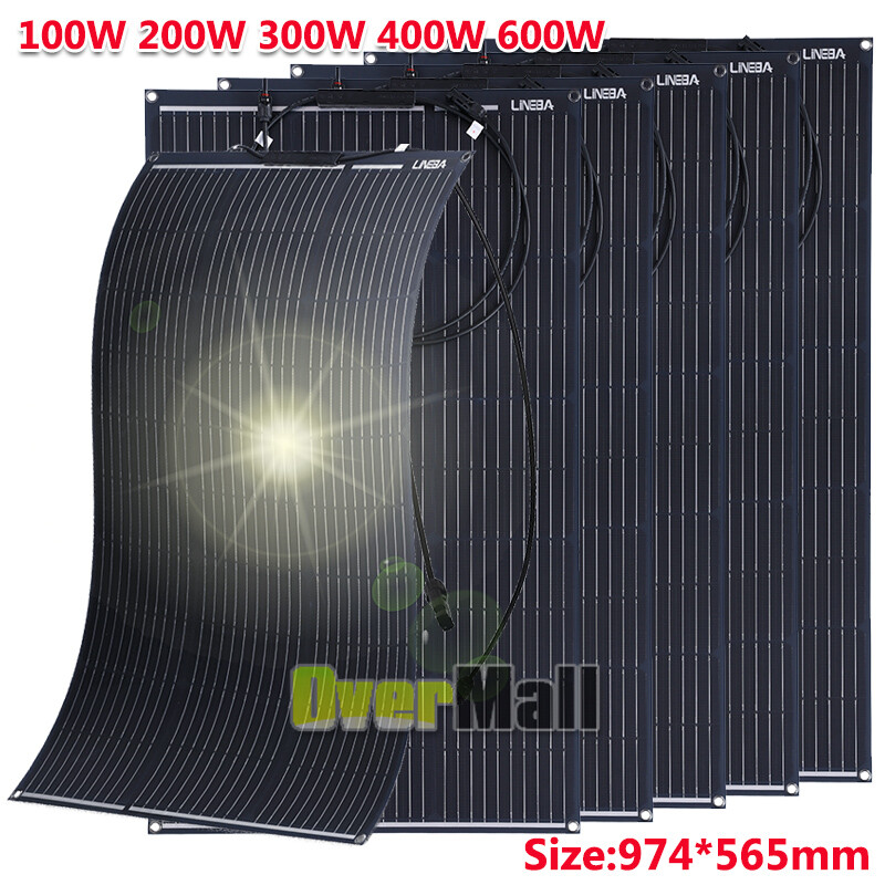 600W 400W 12V Solar Panel 10BB Battery Charge RV PV Home Off-Grid Battery Power