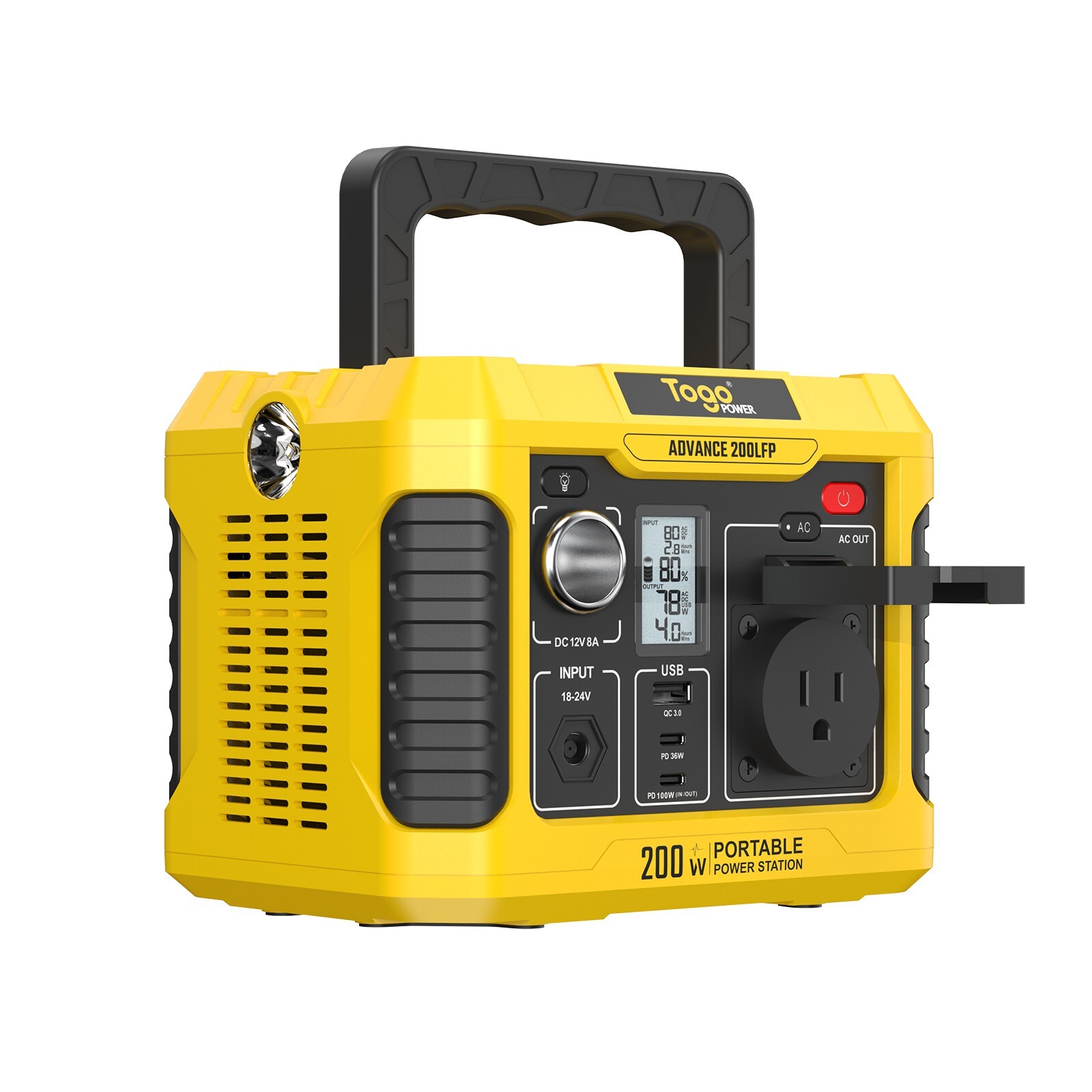 Togo POWER 200W Portable Power Station, 177Wh Solar Generator Backup Battery