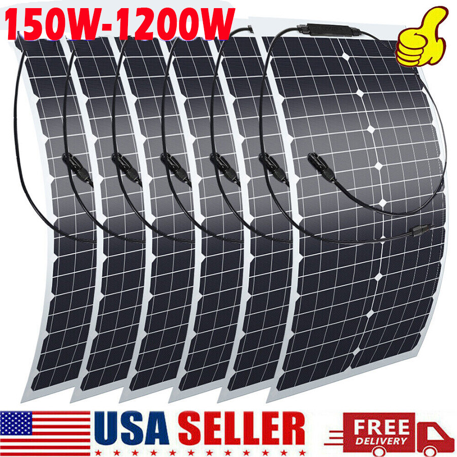 12V 1200W Watt Monocrystalline Solar Panel RV Camping Home Off Grid Caravan Boat
