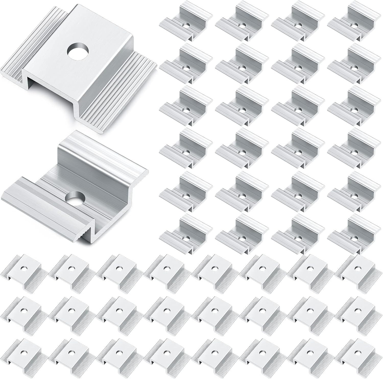 48 Pack Solar Panel Mid Clamps 1.06 Inch Solar Panel Bracket Aluminium Mounting