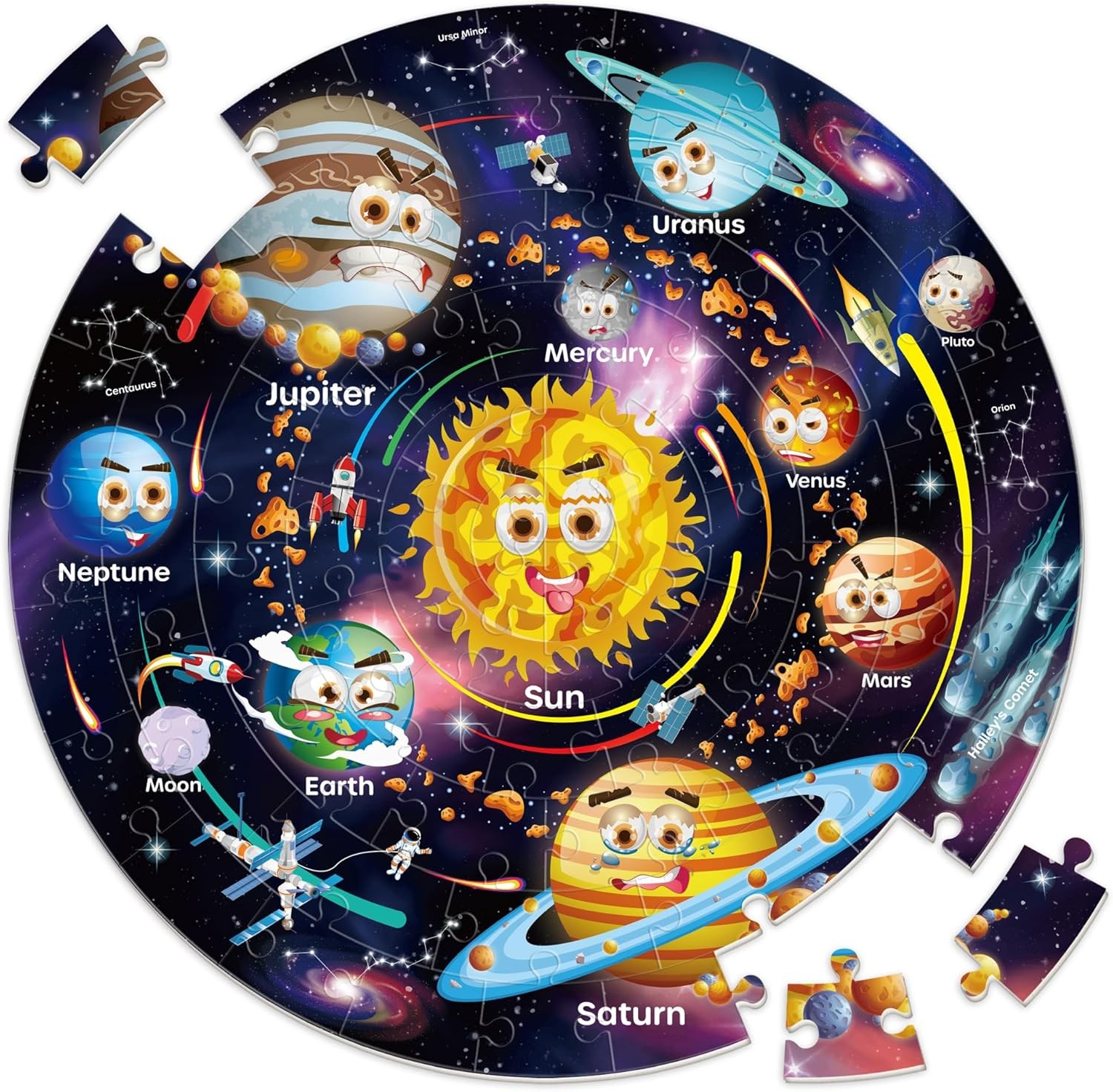 SYNARRY Solar System Floor Puzzles for Kids Ages 4-8, Large 70 Piece Jigsaw…