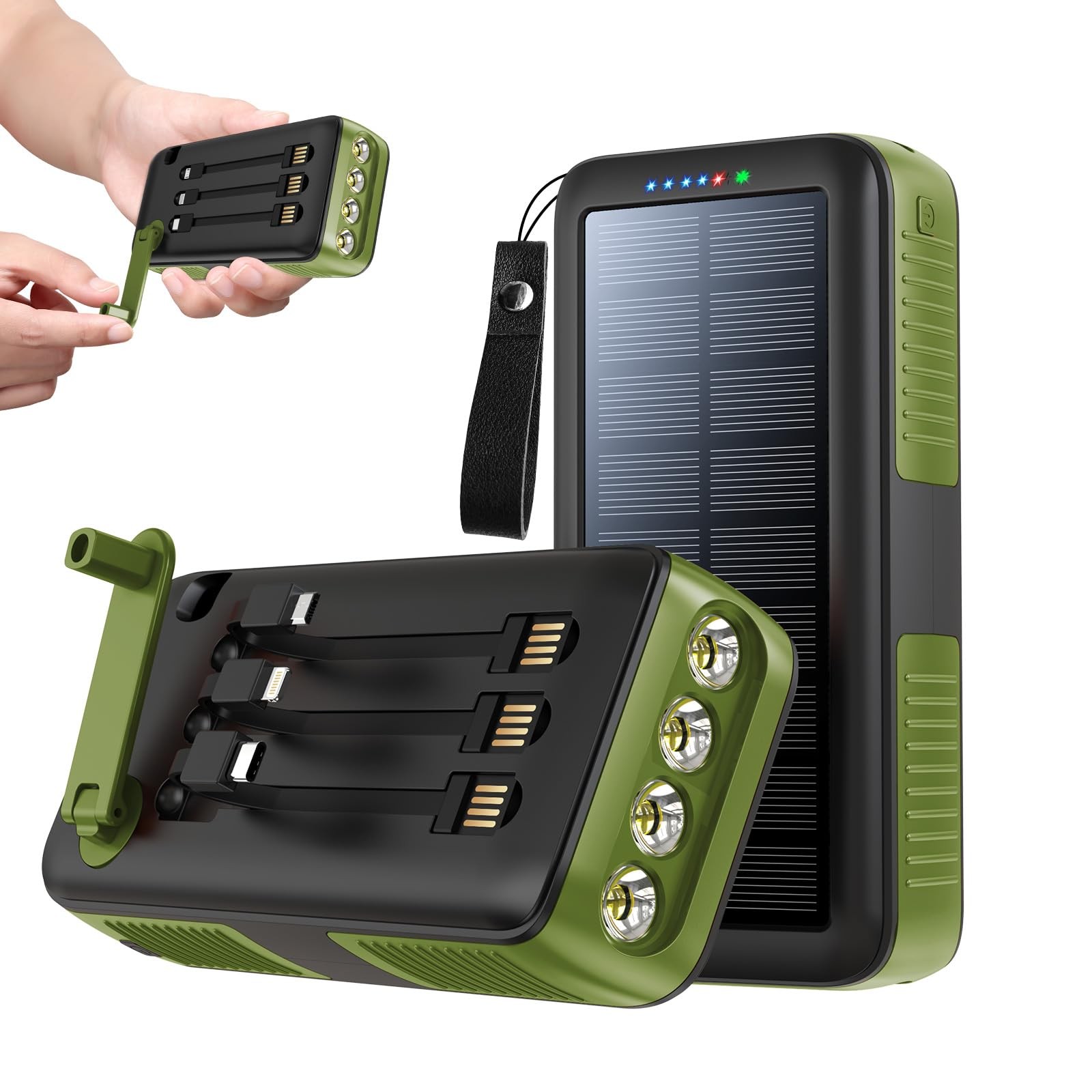 Solar Charger Power Bank 63200mAh, Portable Charger with Dual Outputs & Dual …