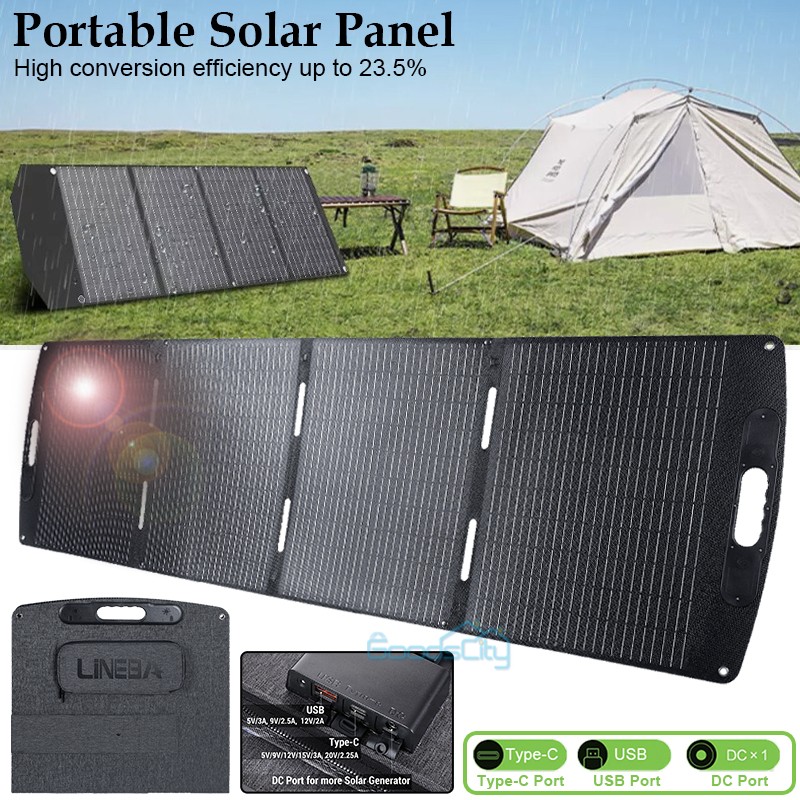 200W Portable Foldable Solar Panel for Power Station Generator Power Outage