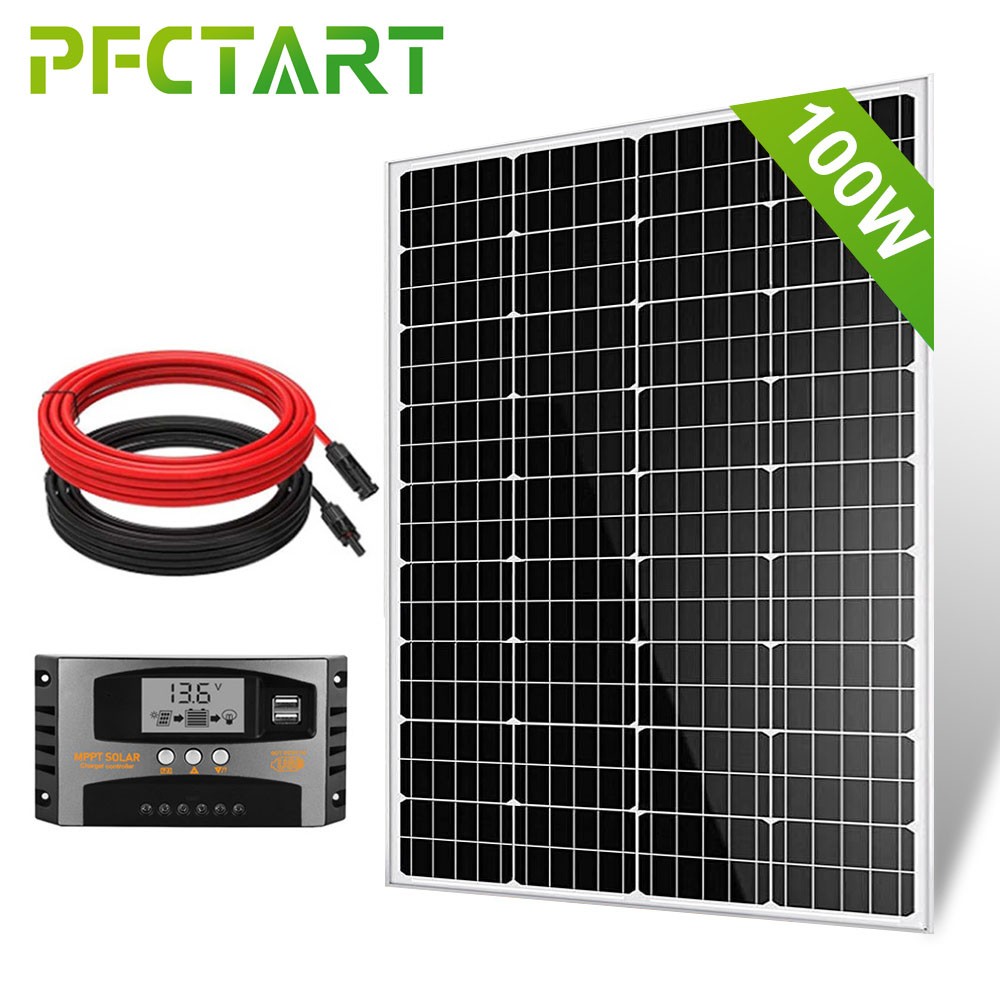 100W Solar Panel Kit Monocrystalline 12V Solar Panels Camp RV Caravan Boat Car