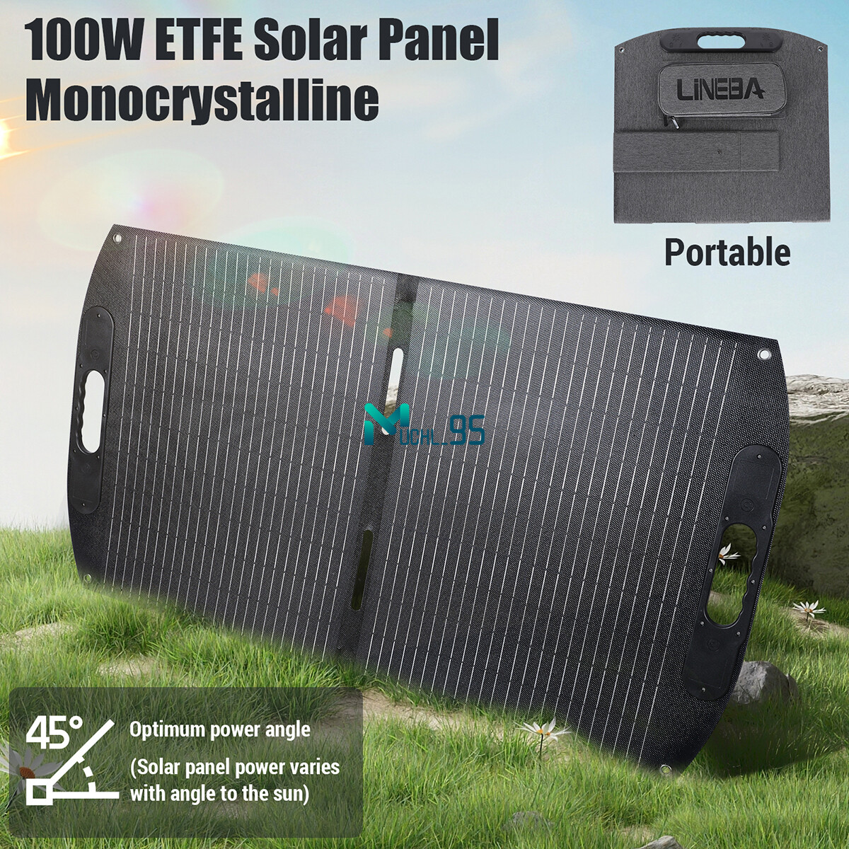 Portable Solar Panel 100W Foldable Waterproof for Power Station Solar Generator